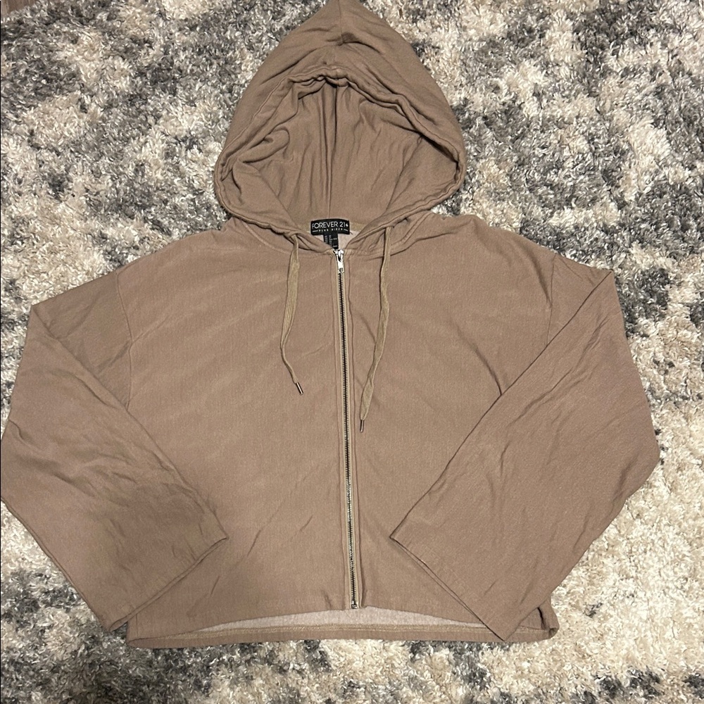 Forever 21 Brown Zip-Up Hoodie